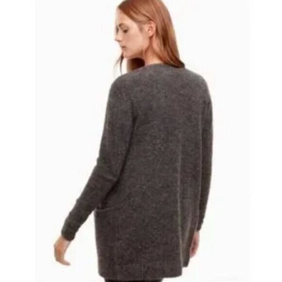 WILFRED FREE Aritzia Aronson Sweater Cardigan Fuzzy Knit Gray Sz XXS - Picture 2 of 15